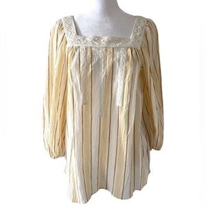 LC Lauren Conrad medium peasant blouse  lace 3/4 sleeves NWT